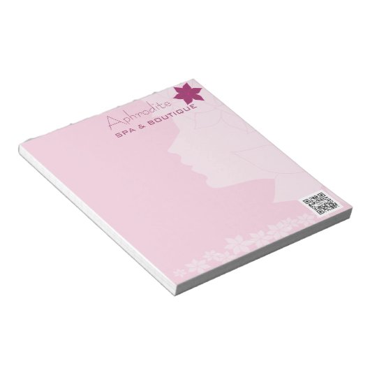 メモ帳テンプレートアフロディーテスパ&ブティック ノートパッド (アングル)