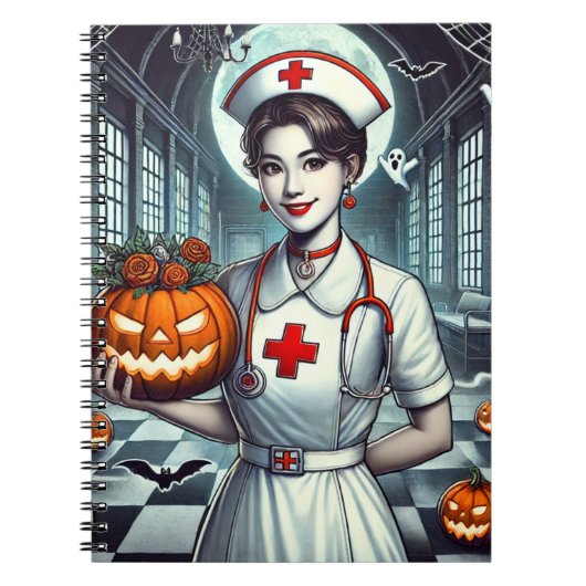 メモ帳ハロウィーンナース日 ノートブック (正面)