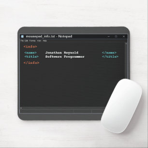 メモ帳フォーマットComputer Programmer Dark Mode Coder マウスパッド