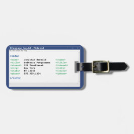 メモ帳プログラマコーダ形式コンピュータサイエンティスト ラゲッジタグ