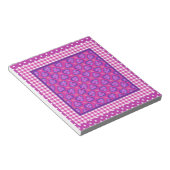 メモ帳、ハートと花、チェックと水玉模様 ノートパッド (アングル)