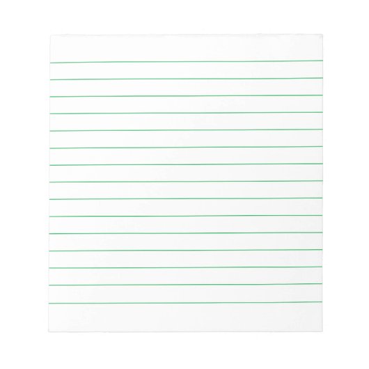 メモ帳（ビジネス用の緑の線） ノートパッド (正面)