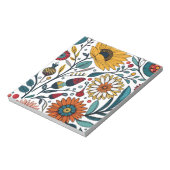 メモ帳:目まいがするデイジーの喜び:フローラファッション ノートパッド (回転)