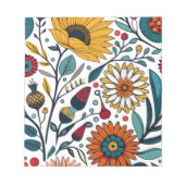 メモ帳:目まいがするデイジーの喜び:フローラファッション ノートパッド (正面)