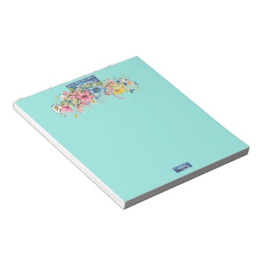 メモ帳 (Floral Blue-Notes2) RFPMDesigns 2024 (アングル)
