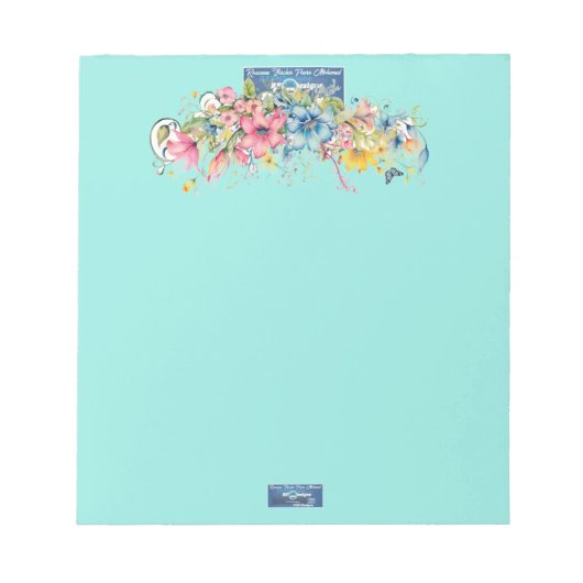 メモ帳 (Floral Blue-Notes2) RFPMDesigns 2024 (正面)
