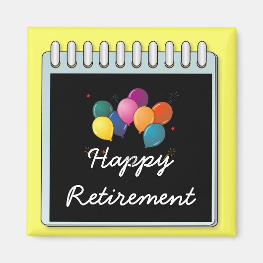メモ帳： 「Happy Retirement」メモ マグネット (正面)