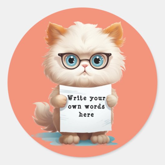 メモ猫 ラウンドシール (正面)