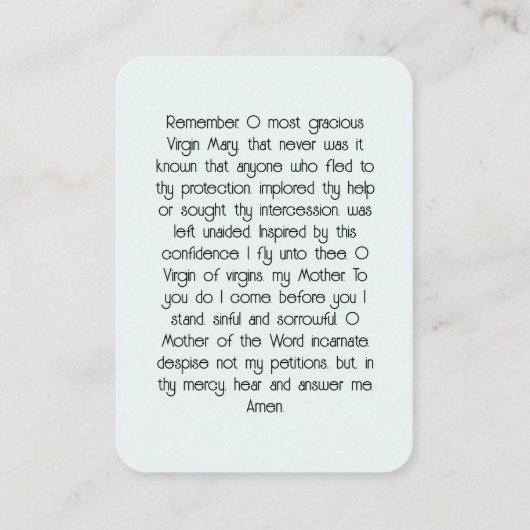 メモ祈りの言葉カード 名刺 (裏面)