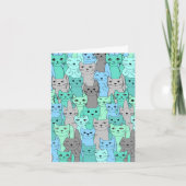 メモ空白のカード：猫が多カラフルい カード (正面)