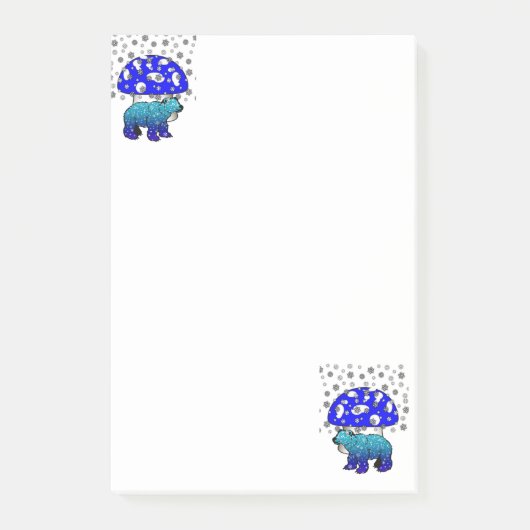 メモ スノーフレーク ポーラーベア ポストイット (正面)