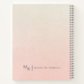 メモ & 雑感 スクリプト モノグラム グラデーション ピンク ノートブック (裏面)