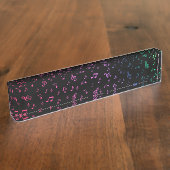 メモ,音楽,色,カラフル+パターン,家 デスクネームプレート (側面)