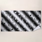 メモ，音楽，金属，楽譜，バンド，クレフ、 音符記号, ビーチタオル (正面)