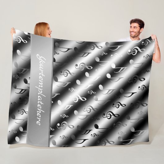 メモ,音楽,金属,楽譜,バンド,クレフ、 音符記号, フリースブランケット (インサイチュ)