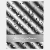 メモ,音楽,金属,楽譜,バンド,クレフ、 音符記号, フリースブランケット (正面)