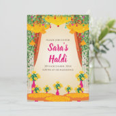 メヤウン（結婚式前の祝賀会）の招待状 & メヘンディ（結婚式前の手の装飾）の招待 ハルディ（結婚式前 招待状 (スタンド正面)