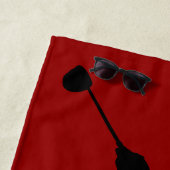 メユニークンスカッコいいモダンデザインレッドカスタムモノグラム ビーチタオル (インサイチュ)