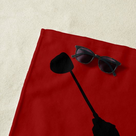 メユニークンスカッコいいモダンデザインレッドカスタムモノグラム ビーチタオル (インサイチュ)