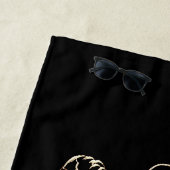 メユニークンスモダンデザインブラックアドモノグラム ビーチタオル (インサイチュ)