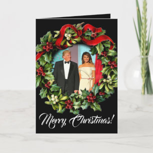 メラエレガントニア&ドナルドトランプクリスマスグリーティング シーズンカード
