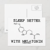 メラトニン(化学分子)で睡眠を良くする ポストカード (正面/裏面)