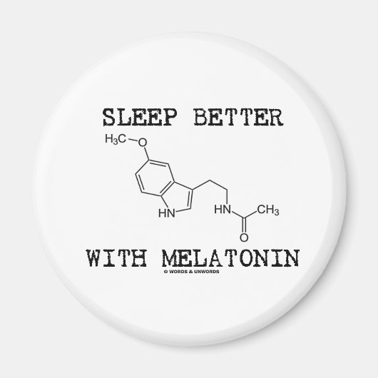 メラトニン(化学分子)で睡眠を良くする マグネット (正面)