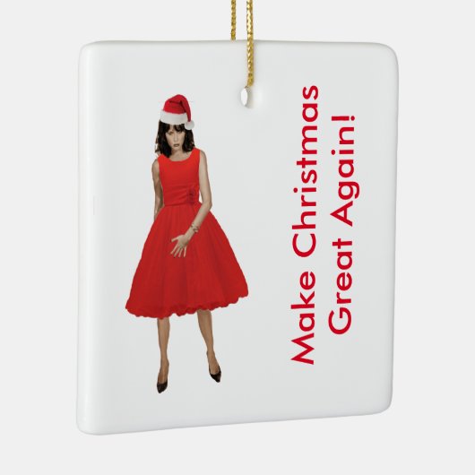 メラニアまたクリスマス素晴らしを作れ！ セラミックオーナメント (右)