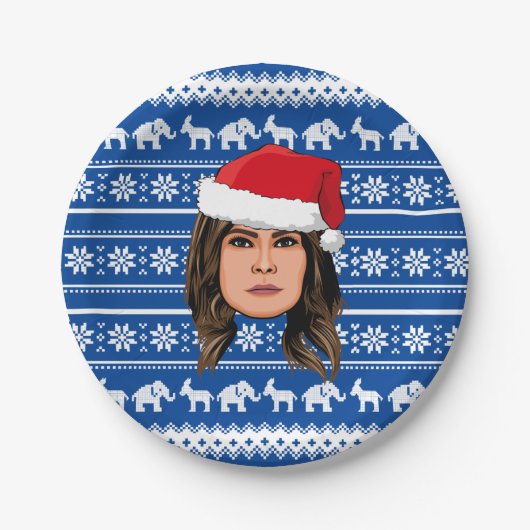 メラニアトランプクリスマス ペーパープレート (正面)