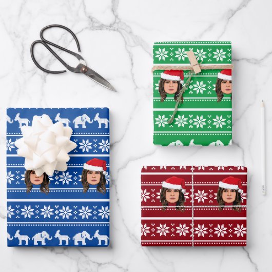 メラニアトランプクリスマス ラッピングペーパーシート (正面)