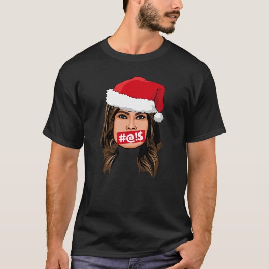 メラニアトランプクリスマス Tシャツ (正面)