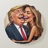 メラニアトランプドナルドトランプ ラウンドクッション (裏面)