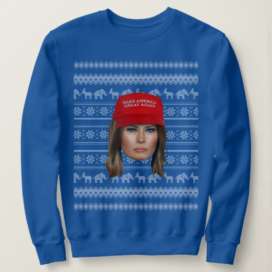 メラニアトランプMAGAクリスマス スウェットシャツ (デザイン正面)