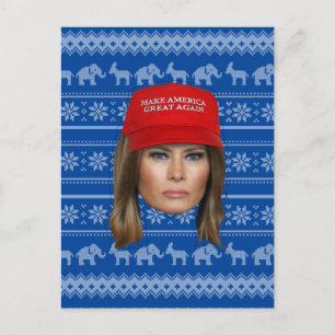 メラニアトランプMAGAクリスマス ポストカード