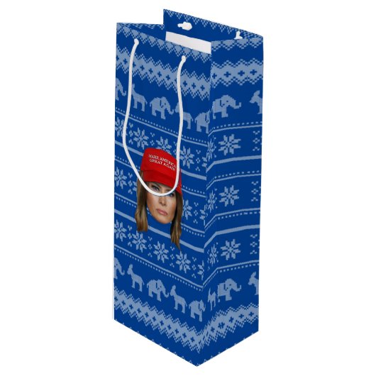 メラニアトランプMAGAクリスマス ワインギフトバッグ (正面アングル)