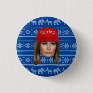 メラニアトランプMAGAクリスマス 缶バッジ