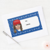 メラニアトランプMAGAクリスマス 長方形シール (封筒)