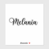 メラニア名 – 手書き書道 シール (シート)