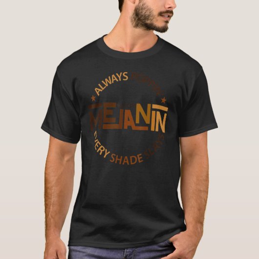 メラニンでできている 黒人の魔法 アフロ ビューティー ブラ Tシャツ (正面)