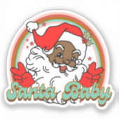 メラニンのクリスマスブラックサンタクロースを食べる シール (正面)