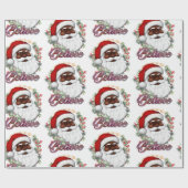 メラニンのクリスマスブラックサンタクロースを食べる ラッピングペーパー (フラット)