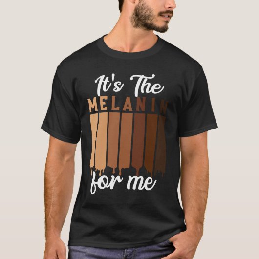 メラニンのメラニンでメラニン化した黒人文化W Tシャツ (正面)