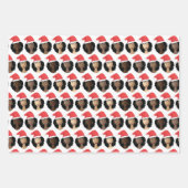 メラニンの色合い、黒人女性、クリスマスハット ラッピングペーパーシート (正面)