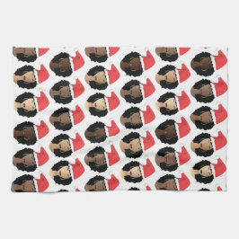 メラニンの色合い、黒人女性、メリークリスマス キッチンタオル