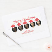 メラニンの色合い、黒人女性、メリークリスマス 長方形シール (封筒)