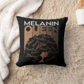 メラニンアフロクイーンワードアート クッション (ブランケット)