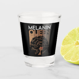 メラニンアフロクイーンワードアート ショットグラス