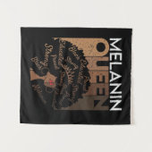 メラニンアフロクイーンワードアート タペストリー (正面(横))