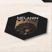 メラニンアフロクイーンワードアート ペーパーコースター (アングル)