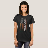 メラニンアメリカ国旗の黒人歴史月1日 Tシャツ (正面フル)